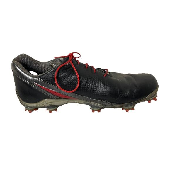Footjoy Mens Sz 9.5 DNA 2.0 53385 Black Leather Lace Up Golf Shoes Soft Spikes - Picture 2 of 16